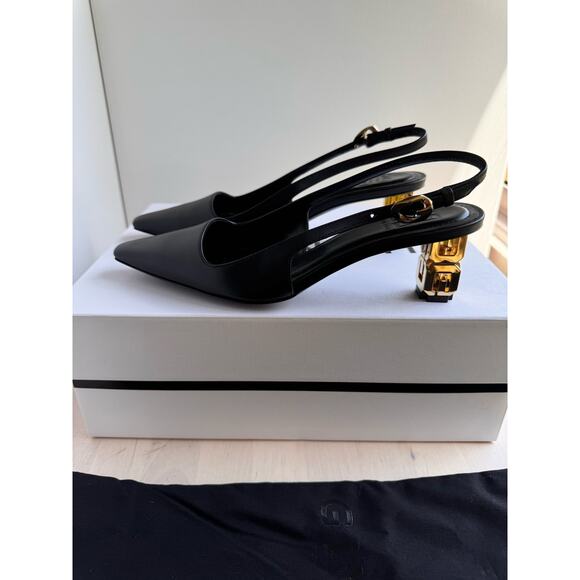 givenchy BLACK classic  G CUBE SLINGBACK PUMP size 35 - Picture 11 of 15